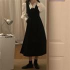Collared Blouse / Mid A-line Overall Dress