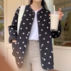 Dotted Button Padded Jacket As Shown In Figure - One Size