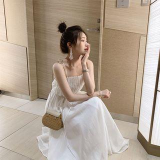 Pleated Spaghetti-strap Dress