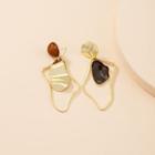 Irregular Alloy Asymmetrical Dangle Earring 1 Pair - Gold - One Size