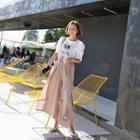 Band-waist Wide-leg Wrap-front Pants