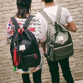 Plain Backpack With Zip Pouch