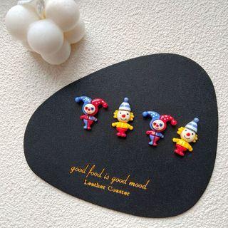 Asymmetrical Clown Stud Earring/ Clip-on Earring