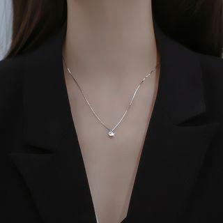Rhinestone Pendant Necklace Necklace - Silver - One Size