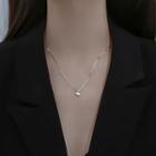 Rhinestone Pendant Necklace Necklace - Silver - One Size
