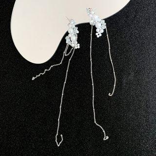 Faux Pearl Fringed Alloy Earring 1 Pair - Silver - One Size