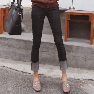 Cuffed-hem Straight-cut Jeans