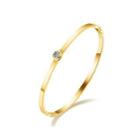 Simple And Fashion Plated Gold Geometric Cubic Zirconia 316l Stainless Steel Bangle Golden - One Size