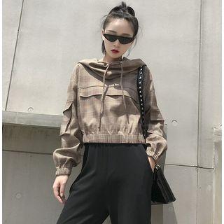 Loose-fit Hooded Cropped Top