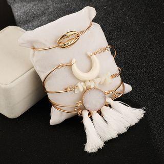 Set Of 5: Turquoise Shell Bracelet (assorted Designs) 8195 - One Size