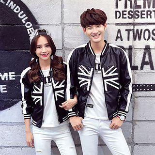 Couple Sequined Faux-leather Jacket