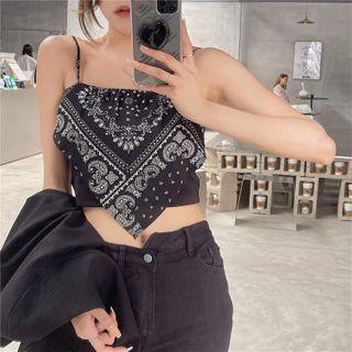 Paisley Print Camisole Top As Shown In Figure - One Size