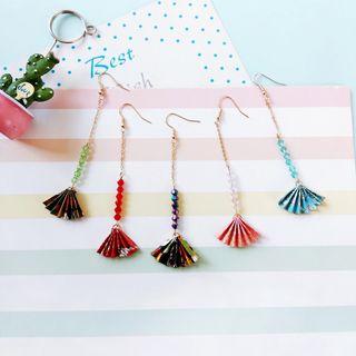 Print Fan Drop Earring