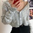 Cable Knit Sheer Cropped Cardigan