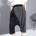 Stripe Panel Harem Pants Black - One Size