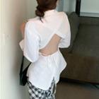 Open-back Tie-waist Shirt White - One Size