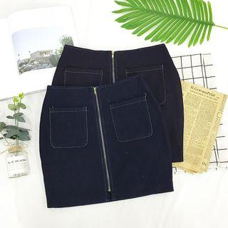 Front Zip Mini Skirt