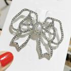 Faux Pearl Rhinestone Bow Brooch As Shown In Figure - One Size