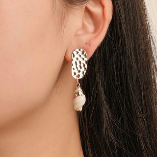 Alloy Disc Shell Dangle Earring 1 Pair - 4396 - 01 - Kc Gold -