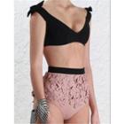 Off-shoulder Crochet Tankini