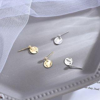 Irregular Disc Drop 925 Sterling Silver Earring