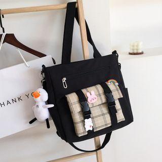 Plain Panel Canvas Tote Bag