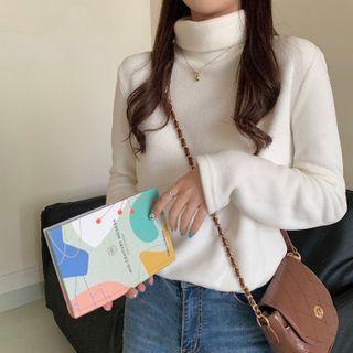 Long-sleeve Turtleneck Fleece Top