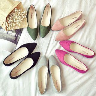 Faux Suede Pointy-toe Flats