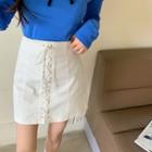 Lace-up High-waist Skirt - 2 Colors
