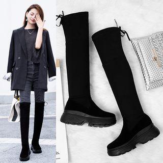 Velvet Platform Over-the-knee Boots