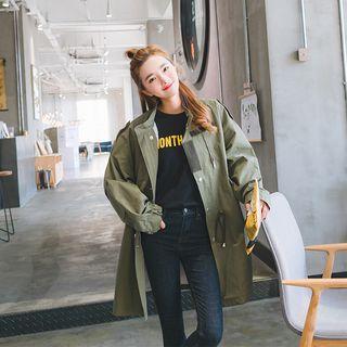 Zip-up Long Trench Coat