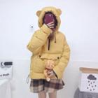 Bear Ear Accent Padded Hoodie
