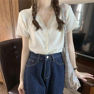 Short Sleeve Crinkled Shirt