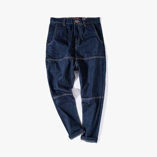 Contrast-stitch Drop-crotch Jeans