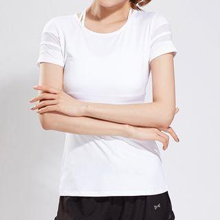 Mesh Insert Sports Short-sleeve T-shirt