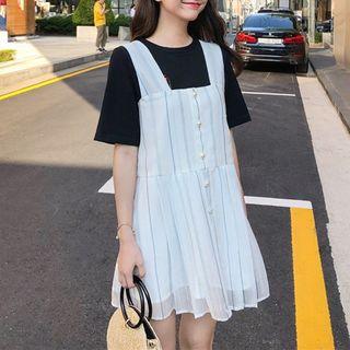 Set: Elbow-sleeve T-shirt + Sleeveless Mini Dress