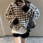 Houndstooth Sweater Black & White - One Size