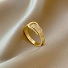 Belt Rhinestone Alloy Ring J514 - Gold - One Size