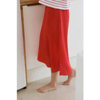 Slit-side Long Chiffon Skirt