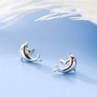 925 Sterling Silver Dolphin Earring 1 Pair - R421 - One Size