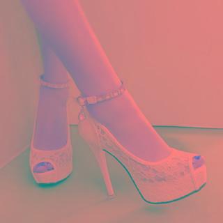 Lace Panel Ankle-strap Stiletto-heel Platform Sandals