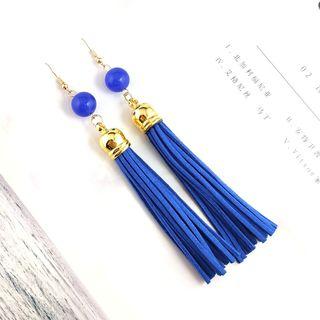 Leather Tassel Dangle Earring