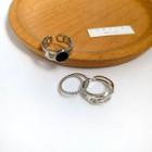 Set Of 3: Alloy Ring Silver - One Size