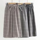 Plaid Mid A-line Skirt