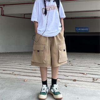 Plain Pocket Wide Leg Shorts