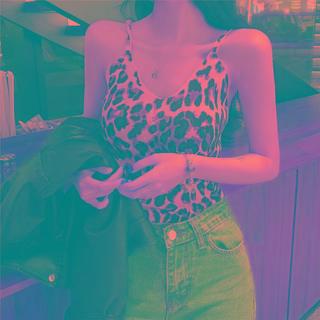 Spaghetti Strap Leopard Printed Camisole