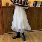 Overlay Midi Skirt Light Almond - One Size