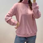 Turtle-neck Embroidered Sweatshirt