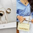 Signet & Ribbed Metallic Ring Set (2 Pcs)