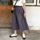 Plain Maxi Skirt Grayish Blue - One Size